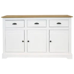 Sunnydaze Decor Sunnydaze Sideboard With 3 Drawers And 3 Doors - Solid Pine Construction - White - 32" -Sunnydaze Decor GUEST 8377e2f6 fe4a 419f 9a57 027245f0cf43