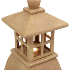 Sunnydaze Decor Sunnydaze 23"H Electric Resin Zen Lantern Outdoor Water Fountain With LED Lights -Sunnydaze Decor GUEST 83830edd 6cf2 492c 91a8 e1d4817b3085