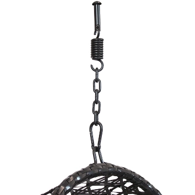 Sunnydaze Decor Sunnydaze Outdoor Resin Wicker Patio Lauren Hanging Basket Egg Chair Swing With Cushions And Headrest - Beige - 2pc 4 Sunnydaze Decor Sunnydaze Outdoor Resin Wicker Patio Lauren Hanging Basket Egg Chair Swing With Cushions And Headrest - Beige - 2pc - Image 2