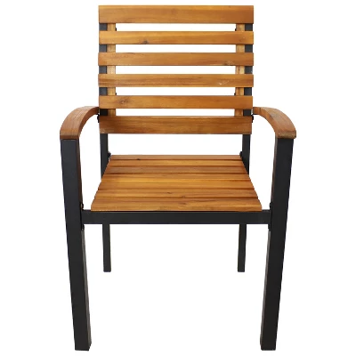 Sunnydaze Decor Sunnydaze Julian 5pc Resin Wicker And Acacia Wood Outdoor Patio Dining Set 14 Sunnydaze Decor Sunnydaze Julian 5pc Resin Wicker And Acacia Wood Outdoor Patio Dining Set - Image 12