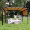 Sunnydaze Decor Sunnydaze 9' X 12' Metal Arched Pergola With Retractable Canopy