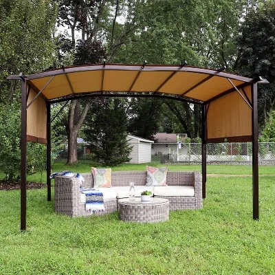 Sunnydaze Decor Sunnydaze 9' X 12' Metal Arched Pergola With Retractable Canopy 2 Sunnydaze Decor Sunnydaze 9' X 12' Metal Arched Pergola With Retractable Canopy