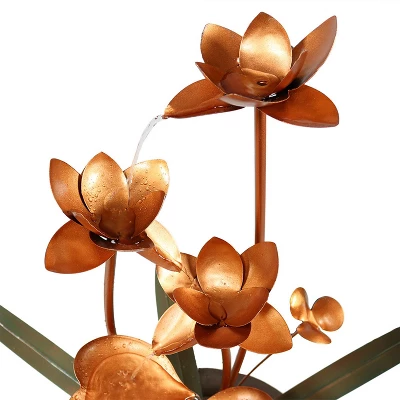 Sunnydaze Decor Sunnydaze 28"H Electric Polyresin Copper-Look Flower Blossoms Outdoor Water Fountain 4 Sunnydaze Decor Sunnydaze 28"H Electric Polyresin Copper-Look Flower Blossoms Outdoor Water Fountain - Image 2