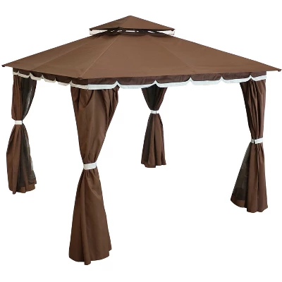 Sunnydaze Decor Sunnydaze Soft Top Rectangle Patio Gazebo With Screens And Privacy Walls For Backyard, Garden Or Deck 12 Sunnydaze Decor Sunnydaze Soft Top Rectangle Patio Gazebo With Screens And Privacy Walls For Backyard, Garden Or Deck - Image 10