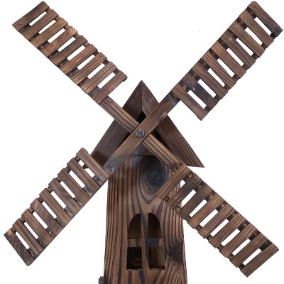 Sunnydaze Decor Sunnydaze Outdoor Wooden Dutch-Inspired Rustic Windmill Lawn And Garden Yard Decorative Statue - 34" 4 Sunnydaze Decor Sunnydaze Outdoor Wooden Dutch-Inspired Rustic Windmill Lawn And Garden Yard Decorative Statue - 34" - Image 2