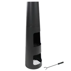 Sunnydaze Decor Sunnydaze Outdoor Backyard Heavy-Duty Steel Modern Wood-Burning Fire Pit Chiminea With Built-In Log Storage - 49" - Black 17 Sunnydaze Decor Sunnydaze Outdoor Backyard Heavy-Duty Steel Modern Wood-Burning Fire Pit Chiminea With Built-In Log Storage - 49" - Black -Sunnydaze Decor GUEST 91003039 79fd 472c 9d19 baf10238f4d7