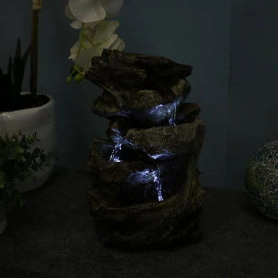 Sunnydaze Decor Sunnydaze Indoor Home Decorative Tiered Rock And Log Waterfall Tabletop Water Fountain With LED Lights - 10" 9 Sunnydaze Decor Sunnydaze Indoor Home Decorative Tiered Rock And Log Waterfall Tabletop Water Fountain With LED Lights - 10" - Image 7