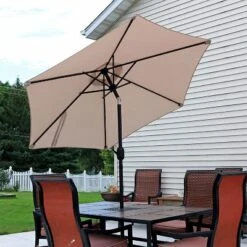 Sunnydaze Decor Sunnydaze Outdoor Aluminum Patio Table Umbrella With Polyester Canopy And Tilt And Crank Shade Control - 7.5' -Sunnydaze Decor GUEST 925db8ee 5ce6 4384 b089 c6de683c4fac