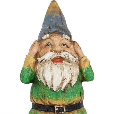Sunnydaze Decor Sunnydaze Three Wise Garden Gnomes Hear, Speak, See No Evil Indoor/Outdoor Lawn Statue Set - 12" H - 3-Piece Set 4 Sunnydaze Decor Sunnydaze Three Wise Garden Gnomes Hear, Speak, See No Evil Indoor/Outdoor Lawn Statue Set - 12" H - 3-Piece Set - Image 2