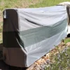 Sunnydaze Decor Sunnydaze Outdoor Weather-Resistant Heavy-Duty Polyester With PVC Backing Firewood Log Rack Cover - Gray And Green -Sunnydaze Decor GUEST 943646c8 8939 4c58 a808 b72be3a8c443