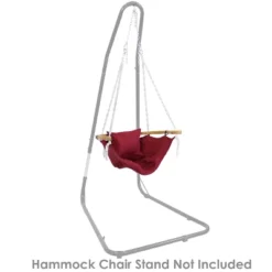 Sunnydaze Decor Sunnydaze Audrey Olefin Fabric Outdoor Hammock Chair Swing With Bamboo Wood Armrest And Cushion - 260 Lb Weight Capacity - Red 12 Sunnydaze Decor Sunnydaze Audrey Olefin Fabric Outdoor Hammock Chair Swing With Bamboo Wood Armrest And Cushion - 260 Lb Weight Capacity - Red -Sunnydaze Decor GUEST 97fb8f95 ec68 41dc 9cb3 0f67dd9e215c