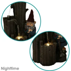 Sunnydaze Decor Sunnydaze 17"H Electric Polyresin Resting Gnome By Tiered Logs Outdoor Water Fountain With LED Light 15 Sunnydaze Decor Sunnydaze 17"H Electric Polyresin Resting Gnome By Tiered Logs Outdoor Water Fountain With LED Light -Sunnydaze Decor GUEST 98abb898 8dc9 4d9f aacf c5c8f2e83a0e