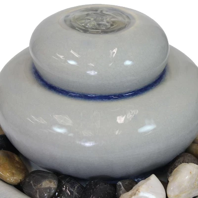 Sunnydaze Decor Sunnydaze Indoor Home Decorative Glazed Ceramic Smooth Cascade Tabletop Water Fountain - 7" - Light Gray 4 Sunnydaze Decor Sunnydaze Indoor Home Decorative Glazed Ceramic Smooth Cascade Tabletop Water Fountain - 7" - Light Gray - Image 2