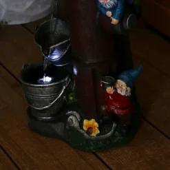 Sunnydaze Decor Sunnydaze 16"H Electric Polyresin Gnomes Climbing Fire Hydrant Outdoor Water Fountain With LED Light -Sunnydaze Decor GUEST a34bfb20 d624 4d33 a06c e8ec1c85a937