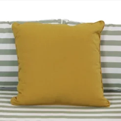 Sunnydaze Decor Sunnydaze Outdoor Rattan And Acacia Wood Kenmare Patio Conversation Furniture Set With Loveseat, Chairs, Table, And Seat Cushions - Green Stripe - 4pc -Sunnydaze Decor GUEST a39bb46a 2c6a 48f5 b872 400babbfb660