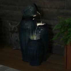 Sunnydaze Decor Sunnydaze 27"H Electric Ceramic Dark Turquoise Tour De Vase Outdoor Water Fountain With LED Lights 21 Sunnydaze Decor Sunnydaze 27"H Electric Ceramic Dark Turquoise Tour De Vase Outdoor Water Fountain With LED Lights -Sunnydaze Decor GUEST a4b906f3 1c22 472f 9928 0bc814e1570f