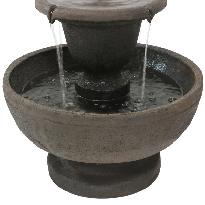Sunnydaze Decor Sunnydaze 25"H Electric Polyresin 2-Tier Streaming Falls Outdoor Water Fountain 6 Sunnydaze Decor Sunnydaze 25"H Electric Polyresin 2-Tier Streaming Falls Outdoor Water Fountain - Image 4