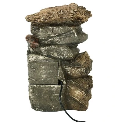 Sunnydaze Decor Sunnydaze Indoor Home Decorative Tiered Rock And Log Waterfall Tabletop Water Fountain With LED Lights - 10" 7 Sunnydaze Decor Sunnydaze Indoor Home Decorative Tiered Rock And Log Waterfall Tabletop Water Fountain With LED Lights - 10" - Image 5