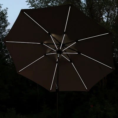 Sunnydaze Decor Sunnydaze Outdoor Aluminum Sunbrella Patio Umbrella With Solar LED Light Bars And Tilt - 9' 9 Sunnydaze Decor Sunnydaze Outdoor Aluminum Sunbrella Patio Umbrella With Solar LED Light Bars And Tilt - 9' - Image 7