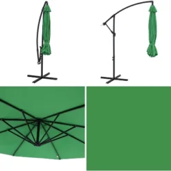 Sunnydaze Decor Sunnydaze Outdoor Steel Cantilever Offset Patio Umbrella With Air Vent, Crank, And Base - 9.25' -Sunnydaze Decor GUEST aa2bdaff eda5 463e bc73 7a7525b3a7b0