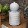 Sunnydaze Decor Sunnydaze Modern Orb On Circle-Pattern Base Ceramic Outdoor Fountain With LED Lights, Gray -Sunnydaze Decor GUEST aadfa06d 1aa9 44f6 9bb2 0a3b157ef317