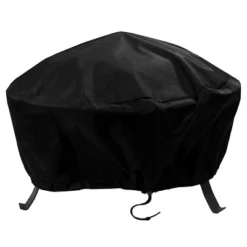 Sunnydaze Decor Sunnydaze Outdoor Heavy-Duty Weather-Resistant Vinyl PVC Round Fire Pit Cover With Drawstring Closure - Black -Sunnydaze Decor GUEST aae39469 7053 4095 8dd1 4528fb38e09c