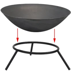 Sunnydaze Decor Sunnydaze Outdoor Camping Or Backyard Cast Iron Round Rustic Raised Fire Pit Bowl With Steel Finish On Stand - 22" -Sunnydaze Decor GUEST aba7125a ee04 40b3 8795 b6f554544bee