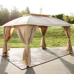 Sunnydaze Decor 8 Sunnydaze Decor Sunnydaze Soft Top Rectangle Patio Gazebo With Screens And Privacy Walls For Backyard, Garden Or Deck - 10' X 13'