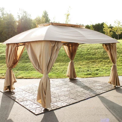 Sunnydaze Decor Sunnydaze Soft Top Rectangle Patio Gazebo With Screens And Privacy Walls For Backyard, Garden Or Deck - 10' X 13' 3 Sunnydaze Decor Sunnydaze Soft Top Rectangle Patio Gazebo With Screens And Privacy Walls For Backyard, Garden Or Deck - 10' X 13'
