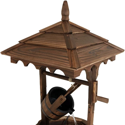 Sunnydaze Decor Sunnydaze 48"H Electric Fir Wood Old-Fashioned Wishing Well Outdoor Water Fountain 4 Sunnydaze Decor Sunnydaze 48"H Electric Fir Wood Old-Fashioned Wishing Well Outdoor Water Fountain - Image 2