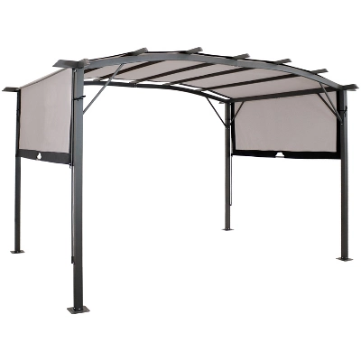 Sunnydaze Decor Sunnydaze 9' X 12' Metal Arched Pergola With Retractable Canopy 11 Sunnydaze Decor Sunnydaze 9' X 12' Metal Arched Pergola With Retractable Canopy - Image 10