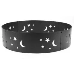 Sunnydaze Decor Sunnydaze Outdoor Heavy-Duty Steel Portable Fire Pit Ring With Die-Cut Stars And Moons - 36" - Black -Sunnydaze Decor GUEST b14270c1 3eb4 4310 bbbf 2e36b5c279d0