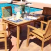 Sunnydaze Decor Sunnydaze Outdoor Solid Teak Wood With Stained Finish Rectangular Patio Dining Table - 48" - Light Brown -Sunnydaze Decor GUEST b1812e3a 4902 4453 8829 3c9eae0ba3aa