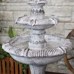 Sunnydaze Decor Sunnydaze 50"H Electric Fiberglass Reinforced Concrete 3-Tier Mediterranean-Inspired Outdoor Water Fountain -Sunnydaze Decor GUEST b3038077 6f73 42a5 aa1b ba6bbba99d1c