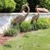 Sunnydaze Decor Sunnydaze Golden Crane Metal Outdoor Elegant Garden Statue - Gold/Blue – 2pc