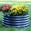 Sunnydaze Decor Sunnydaze Small, Circular Raised Garden Bed - Galvalume Steel Planter Box With Rubber Edge Trim - 17.25" H -Sunnydaze Decor GUEST b8d2ade9 2c96 44c2 81f2 8ac7186628df