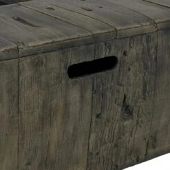 Sunnydaze Decor Sunnydaze Rustic Rectangular Propane Gas Fire Pit Table With Outdoor Weather-Resistant Durable Cover And Lava Rocks - 48" L - Faux Wood -Sunnydaze Decor GUEST bb73dee9 22c5 4620 8231 15dfa106e2f7