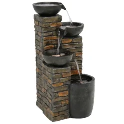 Sunnydaze Decor Sunnydaze 34"H Electric Polyresin Staggered Bowls Tiered Outdoor Water Fountain With LED Lights 14 Sunnydaze Decor Sunnydaze 34"H Electric Polyresin Staggered Bowls Tiered Outdoor Water Fountain With LED Lights -Sunnydaze Decor GUEST bd59bf02 995d 412c b01c 3843803a1a84