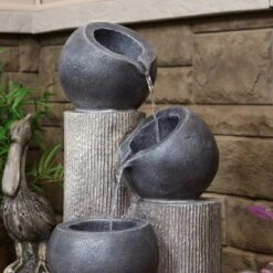 Sunnydaze Decor Sunnydaze Outdoor Solar Powered Polyresin Tiered Cascading Cups Water Fountain With Battery Backup - 29" -Sunnydaze Decor GUEST bdda8bac 8476 4862 ab02 61a1718d3d0f