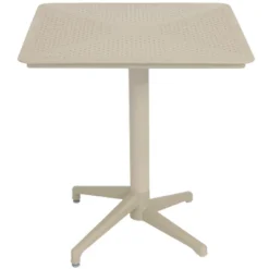 Sunnydaze Decor Sunnydaze 28" Square Plastic All-Weather Commercial-Grade Indoor/Outdoor Patio Dining Table With Foldable Design, Tan -Sunnydaze Decor GUEST c102d185 76c4 4d7a 8a22 b66b07880f49