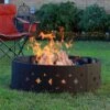 Sunnydaze Decor Sunnydaze Outdoor Heavy-Duty Steel Portable Large Round Diamond Cut Out Fire Pit Ring With Log Poker - 36" - Black -Sunnydaze Decor GUEST c3c3cc82 85f4 4a52 b954 b7f7cdc1347d