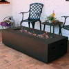 Sunnydaze Decor Sunnydaze 55,000 BTU Rectangular Outdoor Propane Gas Fiberglass Fire Pit Table With Lava Rocks - 56" L - Brown -Sunnydaze Decor GUEST c78fd934 a41a 4094 a880 f1d524b19dff