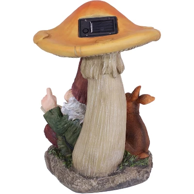 Sunnydaze Decor Sunnydaze Bernard The Bookworm Resin Indoor/Outdoor Garden Gnome With Mushroom And Solar Light - 16" H 10 Sunnydaze Decor Sunnydaze Bernard The Bookworm Resin Indoor/Outdoor Garden Gnome With Mushroom And Solar Light - 16" H - Image 8