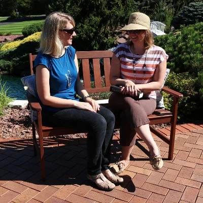 Sunnydaze Decor Sunnydaze Outdoor Meranti Wood With Teak Oil Finish Modern Rustic Wooden 2-Person Bench Seat - Brown 7 Sunnydaze Decor Sunnydaze Outdoor Meranti Wood With Teak Oil Finish Modern Rustic Wooden 2-Person Bench Seat - Brown - Image 5