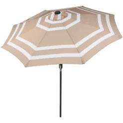 Sunnydaze Decor Sunnydaze Outdoor Aluminum Patio Umbrella With Solar LED Lights, Tilt, And Crank - 9' -Sunnydaze Decor GUEST d2609323 2a41 451d a0a6 2937532e4af0