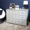 Sunnydaze Decor Sunnydaze MDF Indoor Beadboard Double Dresser With 6 Drawers - 31.5" H - Gray