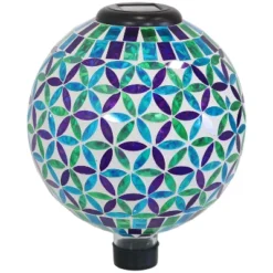 Sunnydaze Decor Sunnydaze Blue Cool Blooms Glass Mosaic Indoor/Outdoor Gazing Globe With Solar Light - 10" Diameter - Blue And Green 16 Sunnydaze Decor Sunnydaze Blue Cool Blooms Glass Mosaic Indoor/Outdoor Gazing Globe With Solar Light - 10" Diameter - Blue And Green -Sunnydaze Decor GUEST d89c55f6 22e1 4063 a3ef 006a94bb6d70