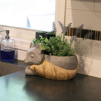 Sunnydaze Decor Sunnydaze Finley The Fox Planter Statue - Indoor/Indoor Decorative Figurine - 12" 6 Sunnydaze Decor Sunnydaze Finley The Fox Planter Statue - Indoor/Indoor Decorative Figurine - 12" - Image 4