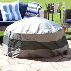 Sunnydaze Decor Sunnydaze Outdoor Heavy-Duty Weather-Resistant 300D Polyester Round 2-Tone Fire Pit Cover - Gray And Green