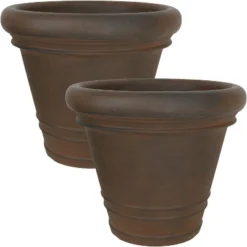 Sunnydaze Decor Sunnydaze Crozier Polyresin Outdoor/Indoor Heavy-Duty Double-Walled Fade-Resistant Flower Pot Planter - 16" Diameter - Rust 15 Sunnydaze Decor Sunnydaze Crozier Polyresin Outdoor/Indoor Heavy-Duty Double-Walled Fade-Resistant Flower Pot Planter - 16" Diameter - Rust -Sunnydaze Decor GUEST de77c351 40e0 4524 b058 9070e7bed0ad